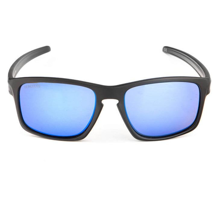 Sunglasses polarized recycled plastic rectangular for women and men blue sky Bonoboss #color_azul