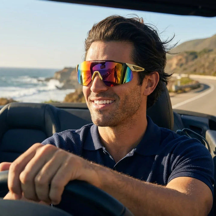 Men wearing lenses sun snake bio-acetate polarized yellow driving costa reduces eye fatigue bonoboss #editorial_banner #color_yellow