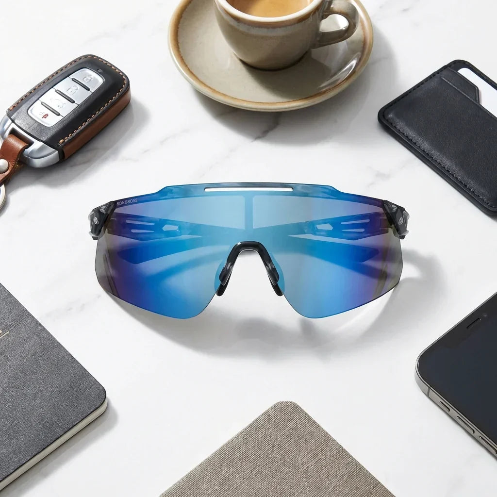 Lenses sun snake polarized bio-acetate biodegradable cat eye blue flat lay urban accessories kit estilo bonoboss #editorial_detail2 #color_blue