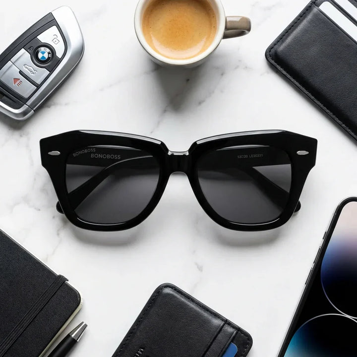 Lenses sun selkie retro polarized bio-acetate biodegradable black urban composition accessories kit premium bonoboss #editorial_detail2 #color_negro