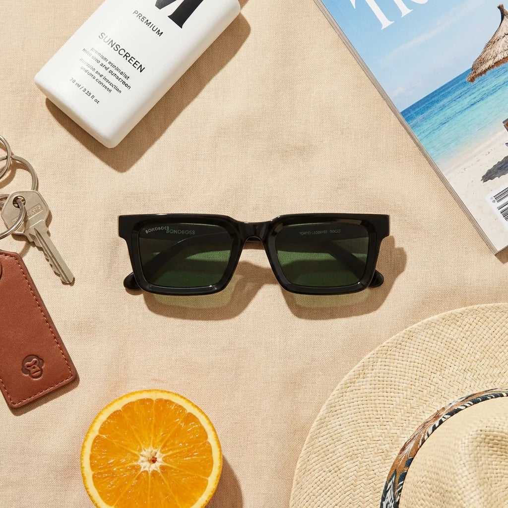 Lentes sol Tokyo polarizados bio-acetato negro composicion summer essentials accesorios playa verano Bonoboss #editorial_detail1 #color_negro