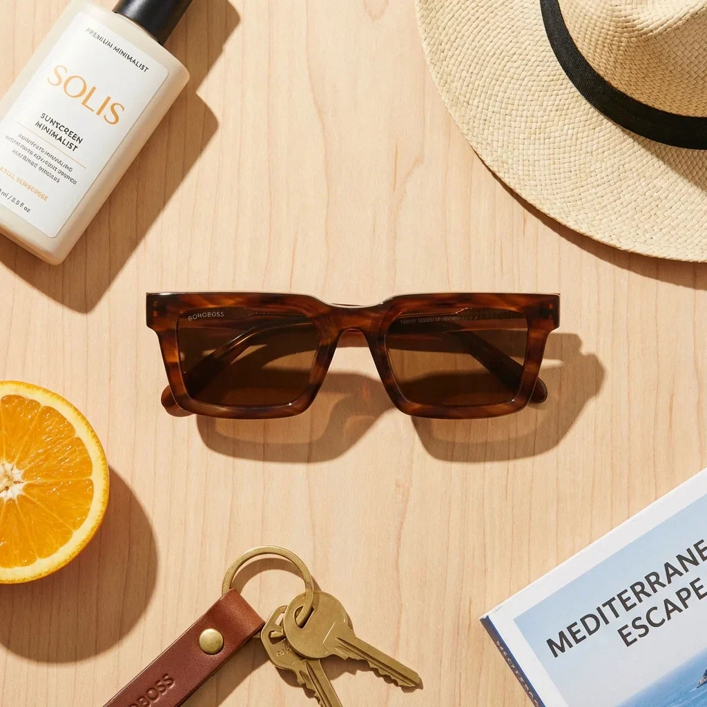 Lentes sol Tokyo polarizados bio-acetato brown composicion summer essentials ideal playa y piscina Bonoboss #editorial_detail1 #color_brown