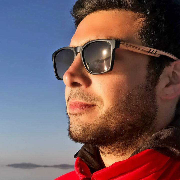 Sunglasses rectangular polarized black for men and women with color lenses black Bonoboss #color_negro