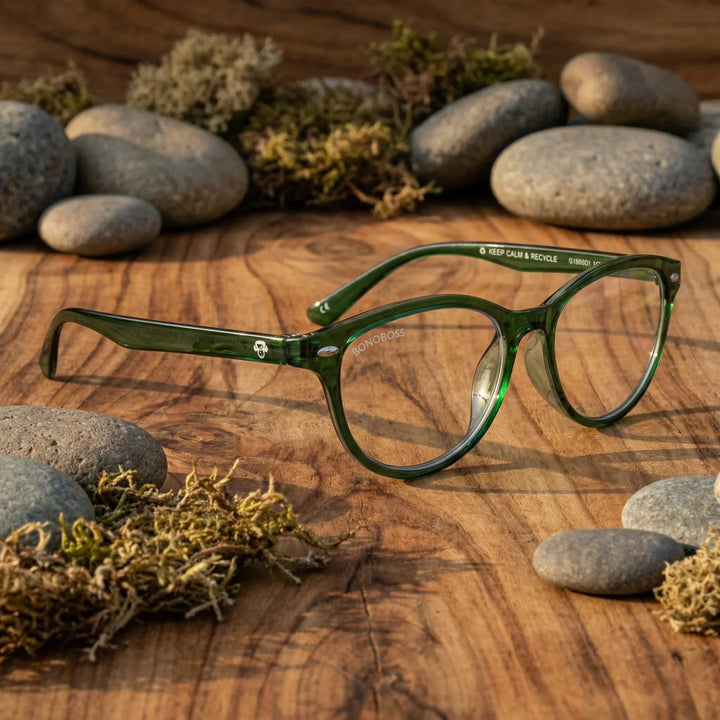 Side view lenses lectura beagle channel triple proteccion luz blue UV400 antirreflejo rpet recycled bonoboss