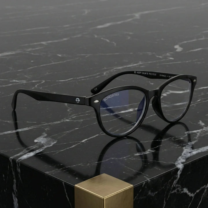 Side view lenses lectura beagle2 channel triple proteccion luz blue UV400 antirreflejo rpet recycled bonoboss