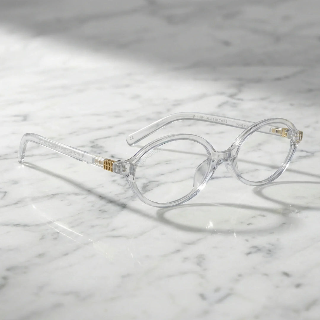 Side view lenses lectura blueberry2 triple proteccion luz blue UV400 antirreflejo rpet recycled bonoboss