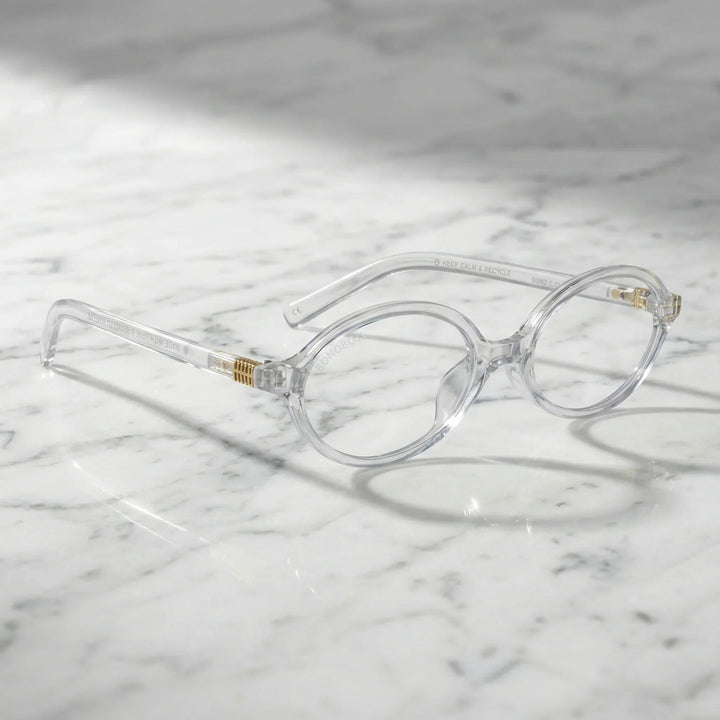 Side view lenses lectura blueberry2 triple proteccion luz blue UV400 antirreflejo rpet recycled bonoboss