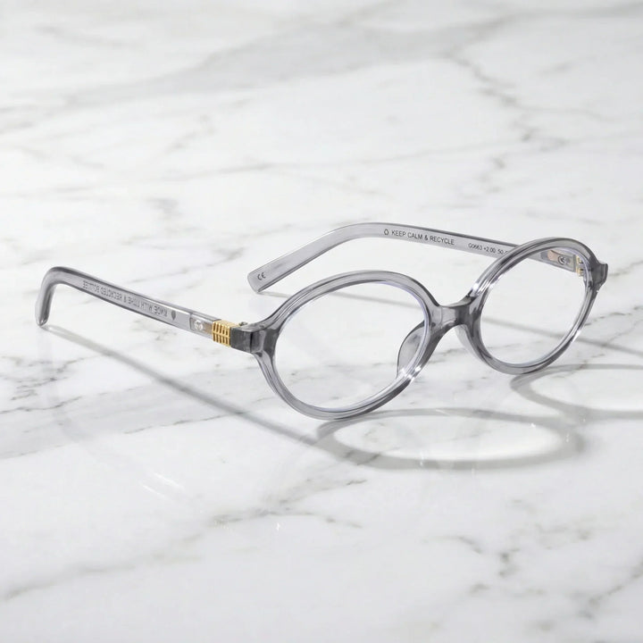 Side view lenses lectura blueberry3 triple proteccion luz blue UV400 antirreflejo rpet recycled bonoboss