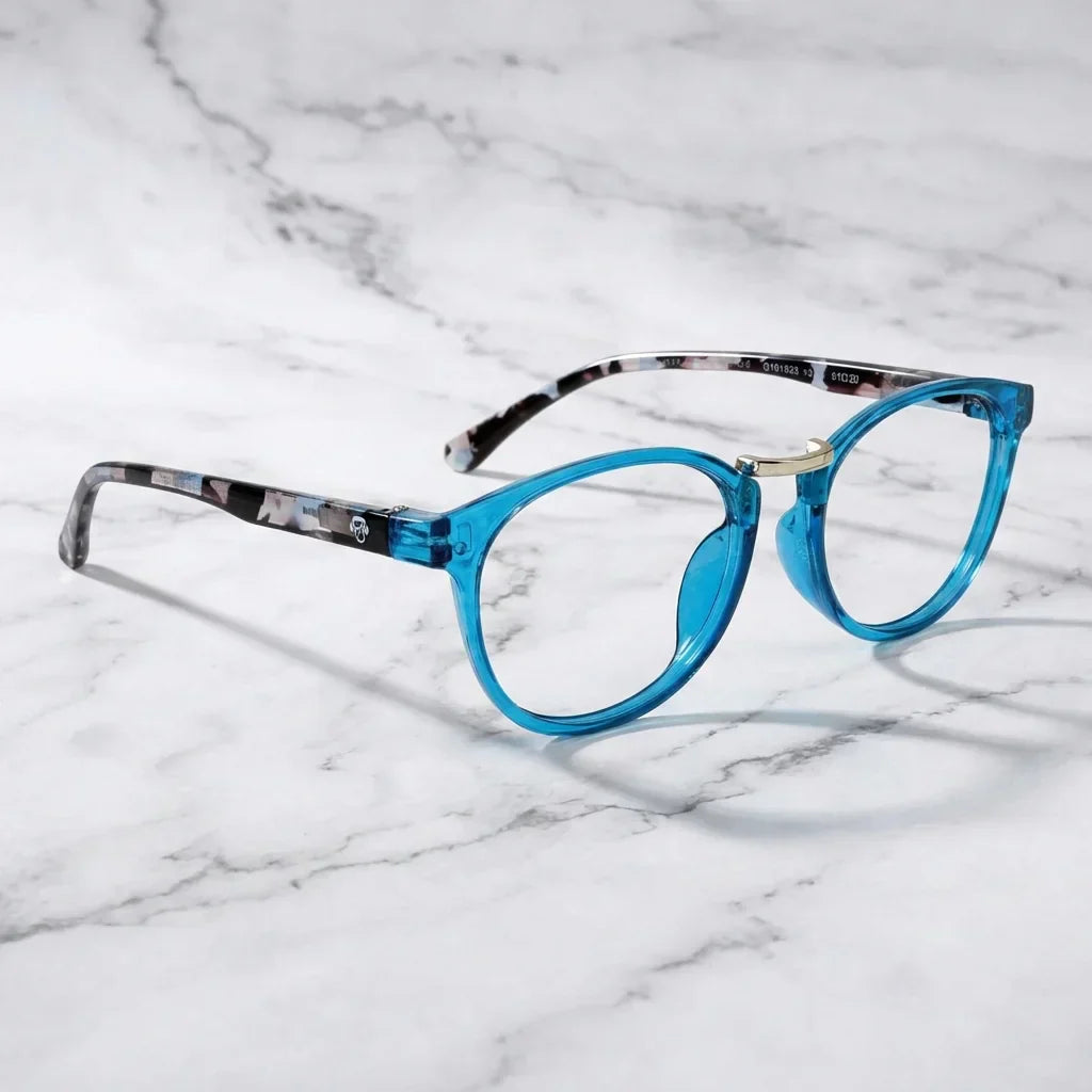 Side view lenses lectura claude blue triple proteccion luz blue UV400 antirreflejo rpet recycled bonoboss
