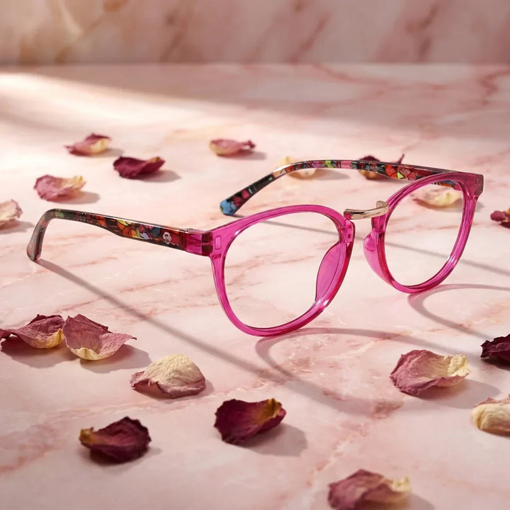 Side view lenses lectura claude pink triple proteccion luz blue UV400 antirreflejo rpet recycled bonoboss