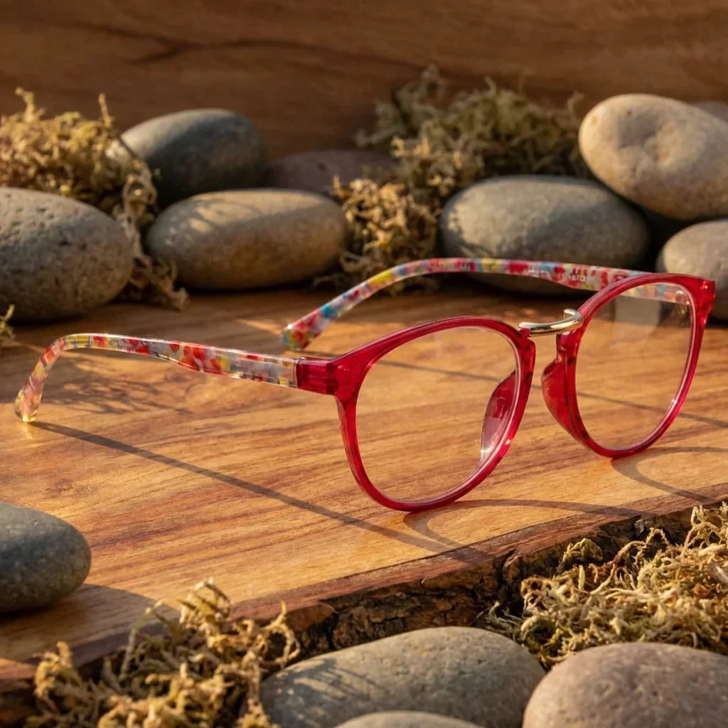 Side view lenses lectura claude red triple proteccion luz blue UV400 antirreflejo rpet recycled bonoboss