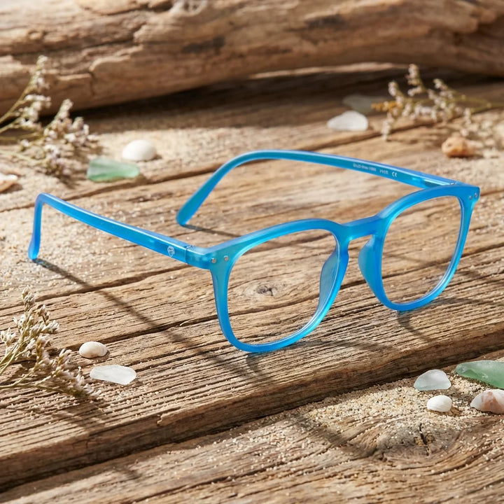 Side view lenses lectura fiji blue matte triple proteccion luz blue UV400 antirreflejo rpet recycled bonoboss