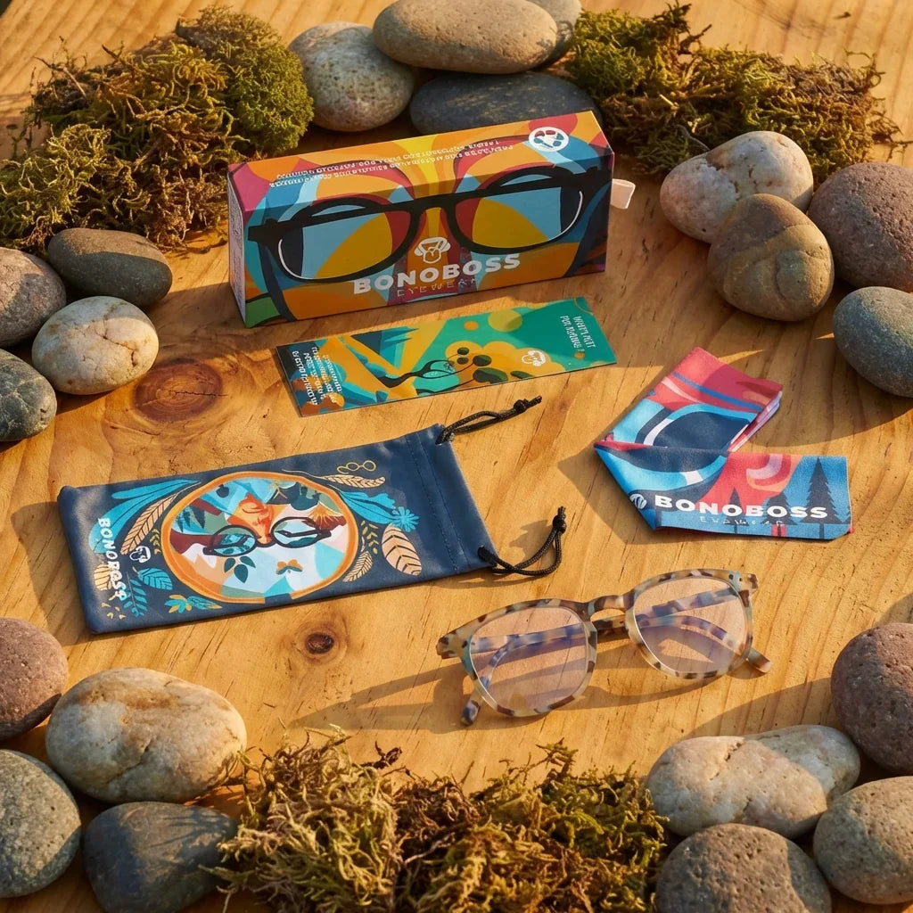 Vista superior lentes lectura Fiji Blue proteccion completa blue light UV antirreflejo Bonoboss