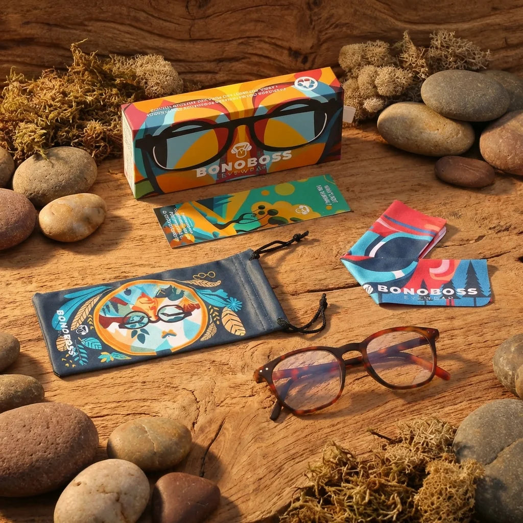 Side view lenses lectura fiji tortoise triple proteccion luz blue UV400 antirreflejo rpet recycled bonoboss