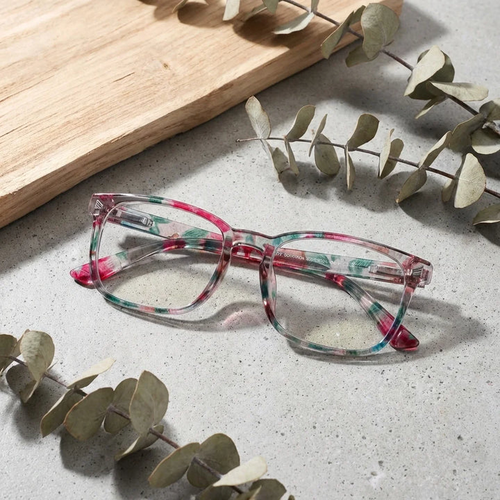 Side view lenses lectura oncol green triple proteccion luz blue UV400 antirreflejo rpet recycled bonoboss