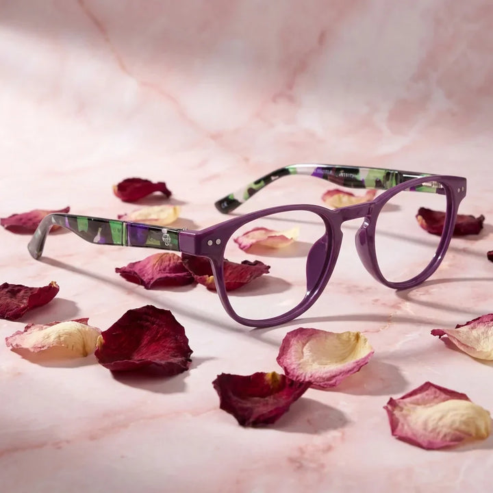 Side view lenses lectura paine purple lenses lectura triple proteccion luz blue UV400 antirreflejo rpet recycled bonoboss