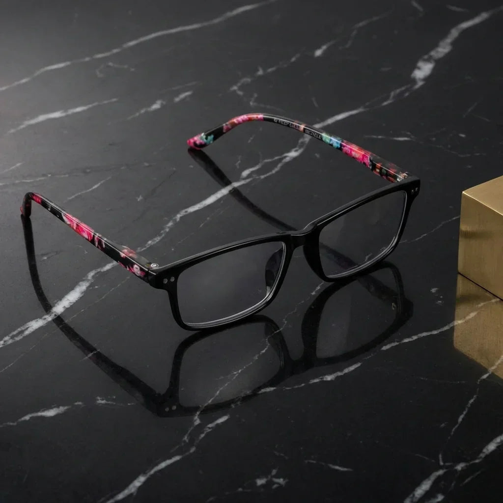 Side view lenses lectura sanzana black triple proteccion luz blue UV400 antirreflejo rpet recycled bonoboss