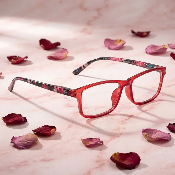 Side view lenses lectura sanzana red triple proteccion luz blue UV400 antirreflejo rpet recycled bonoboss