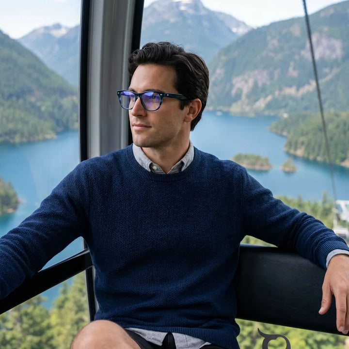 Lenses optical acacia blue modelo in teleférico with vista a lago bonoboss #editorial_lifestyle3 #color_azul