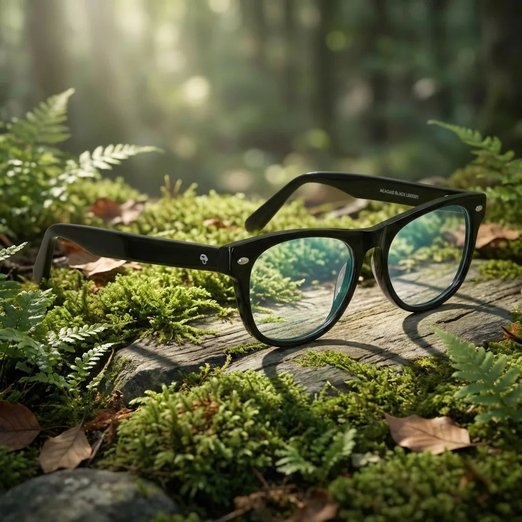 Lenses optical acacia black in bosque green natural diseño sustainable bonoboss #editorial_sustentabilidad #color_negro