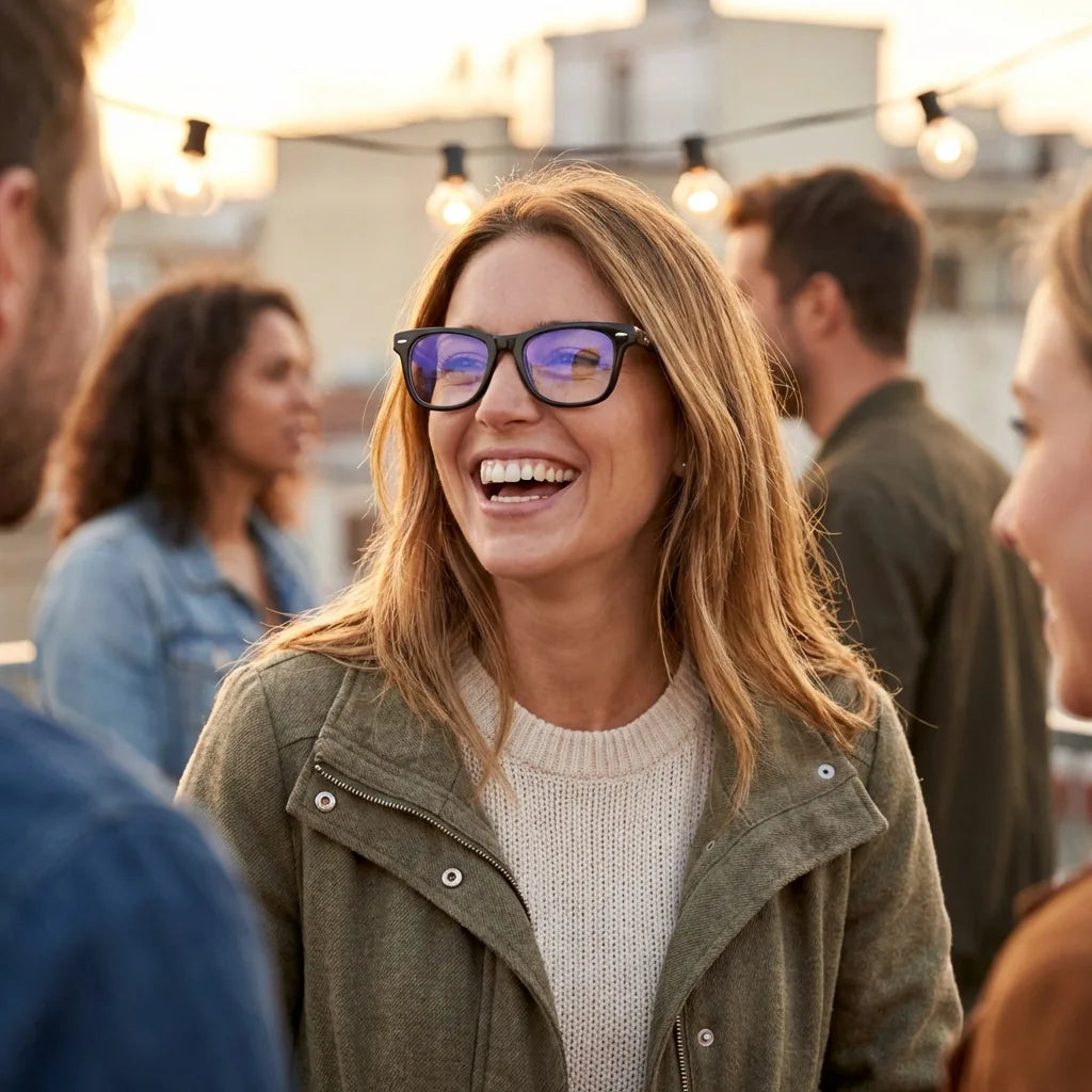 Lenses optical acacia black modelo in contexto social urbano profesional bonoboss #editorial_lifestyle4 #color_negro