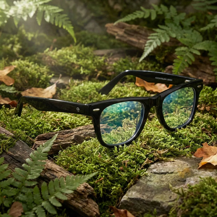Lenses optical acacia black in bosque green natural diseño sustainable bonoboss #editorial_sustentabilidad #color_negro
