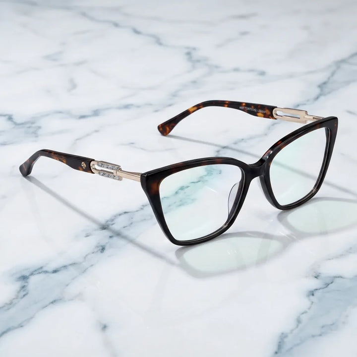 Lenses optical amy tortoise sobre mármol white elegante frame premium bonoboss #editorial_armazon #color_carey