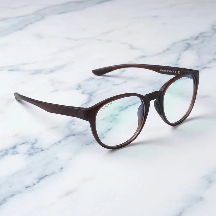 Lenses optical ashley brown sobre mármol white elegante frame premium bonoboss #editorial_armazon #color_brown