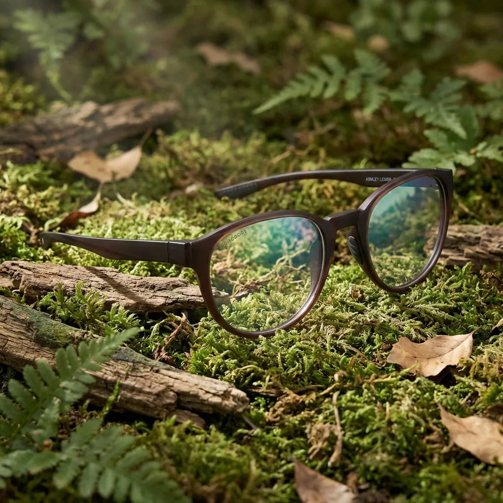 Lenses optical ashley clear in bosque green natural diseño sustainable bonoboss #editorial_sustentabilidad #color_transparente