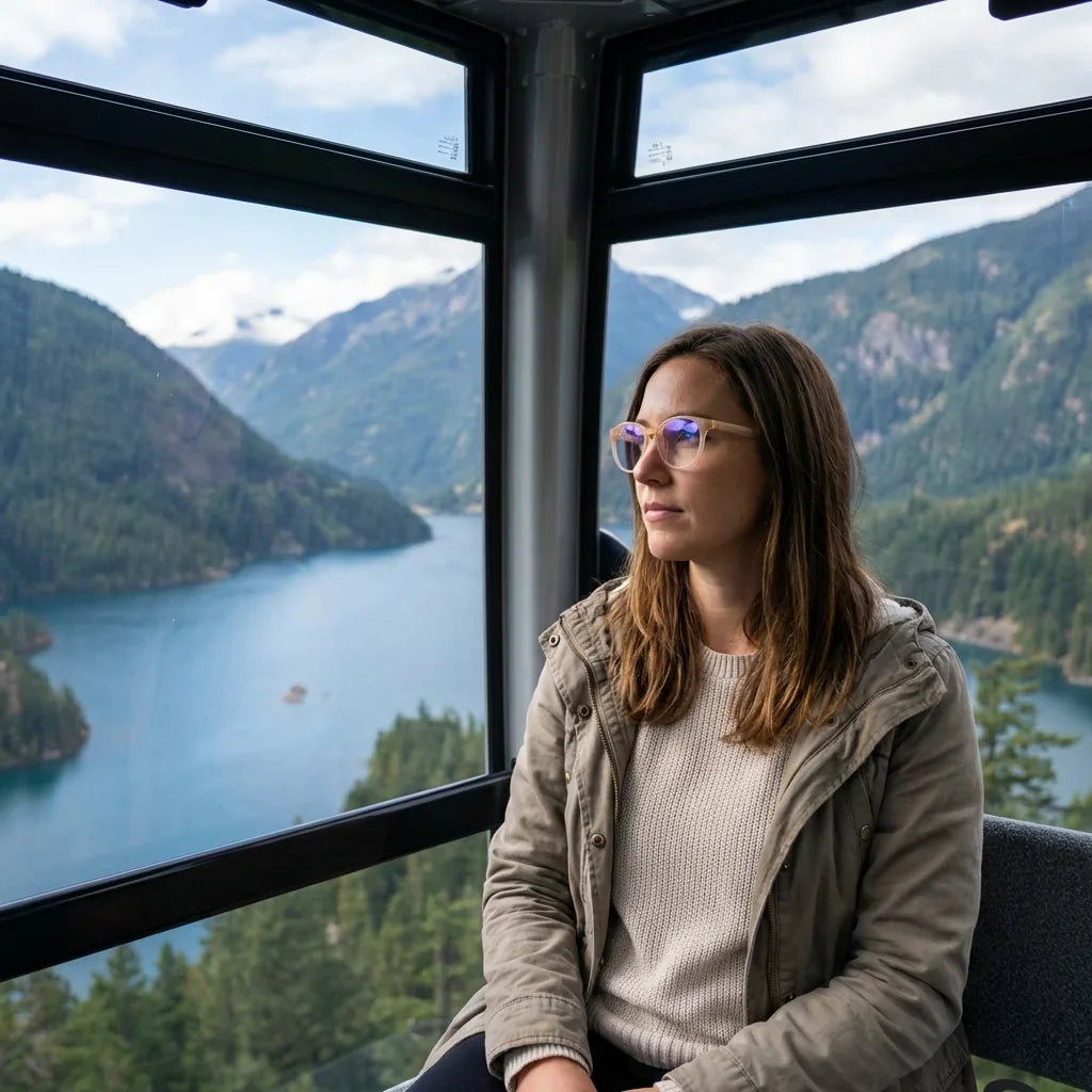 Lenses optical ashley clear modelo in teleférico with vista a lago bonoboss #editorial_lifestyle3 #color_transparente