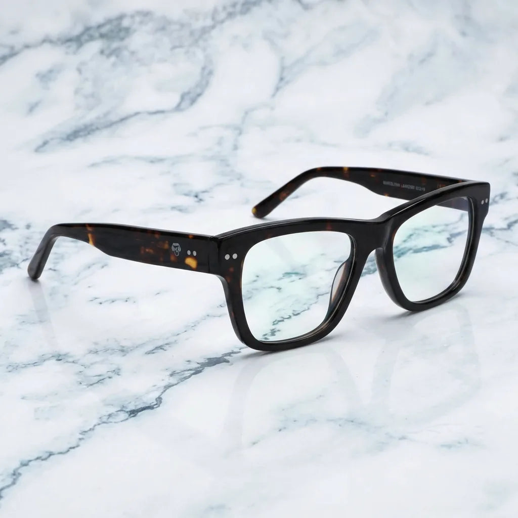 Lenses optical barcelona 1 tortoise sobre mármol white elegante frame premium bonoboss #editorial_armazon #color_carey