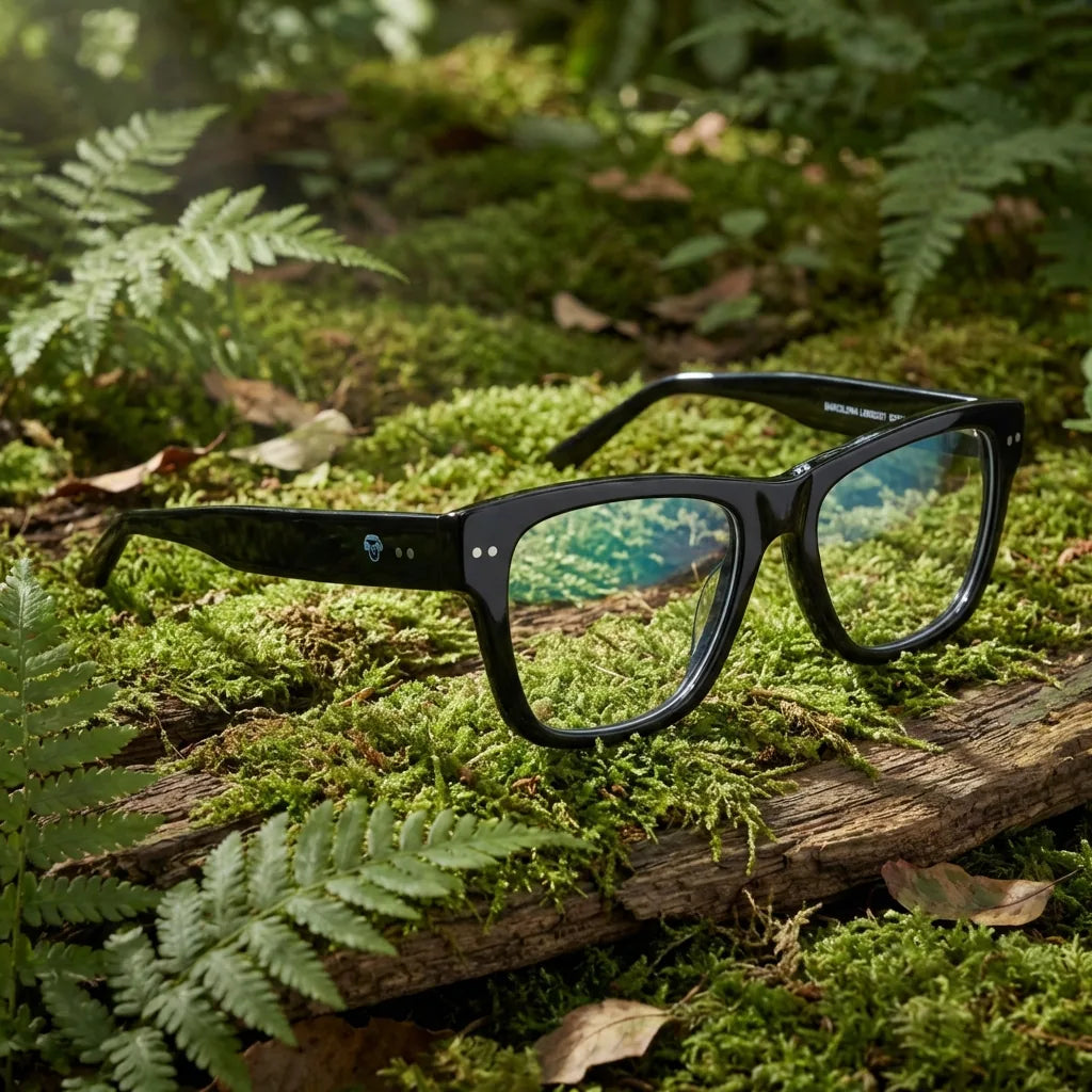 Lenses optical barcelona 1 black in bosque green natural diseño sustainable bonoboss #editorial_sustentabilidad #color_negro