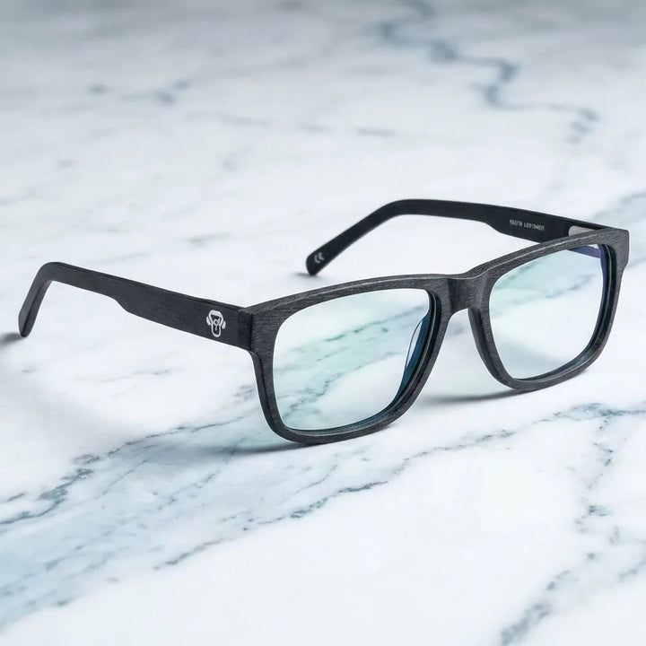 Lenses optical canelo black sobre mármol white elegante frame premium bonoboss #editorial_armazon #color_black