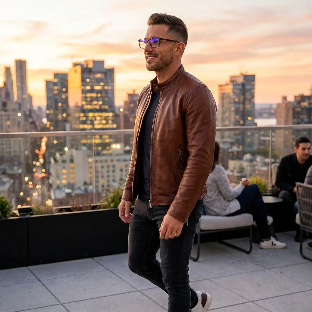 Lenses optical canelo tortoise men profesional in rooftop urbano atardecer bonoboss #editorial_lifestyle1 #color_carey