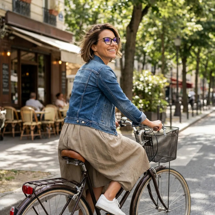 Lenses optical carolina black women in bicicleta vintage café urbano bonoboss #editorial_lifestyle3 #color_negro