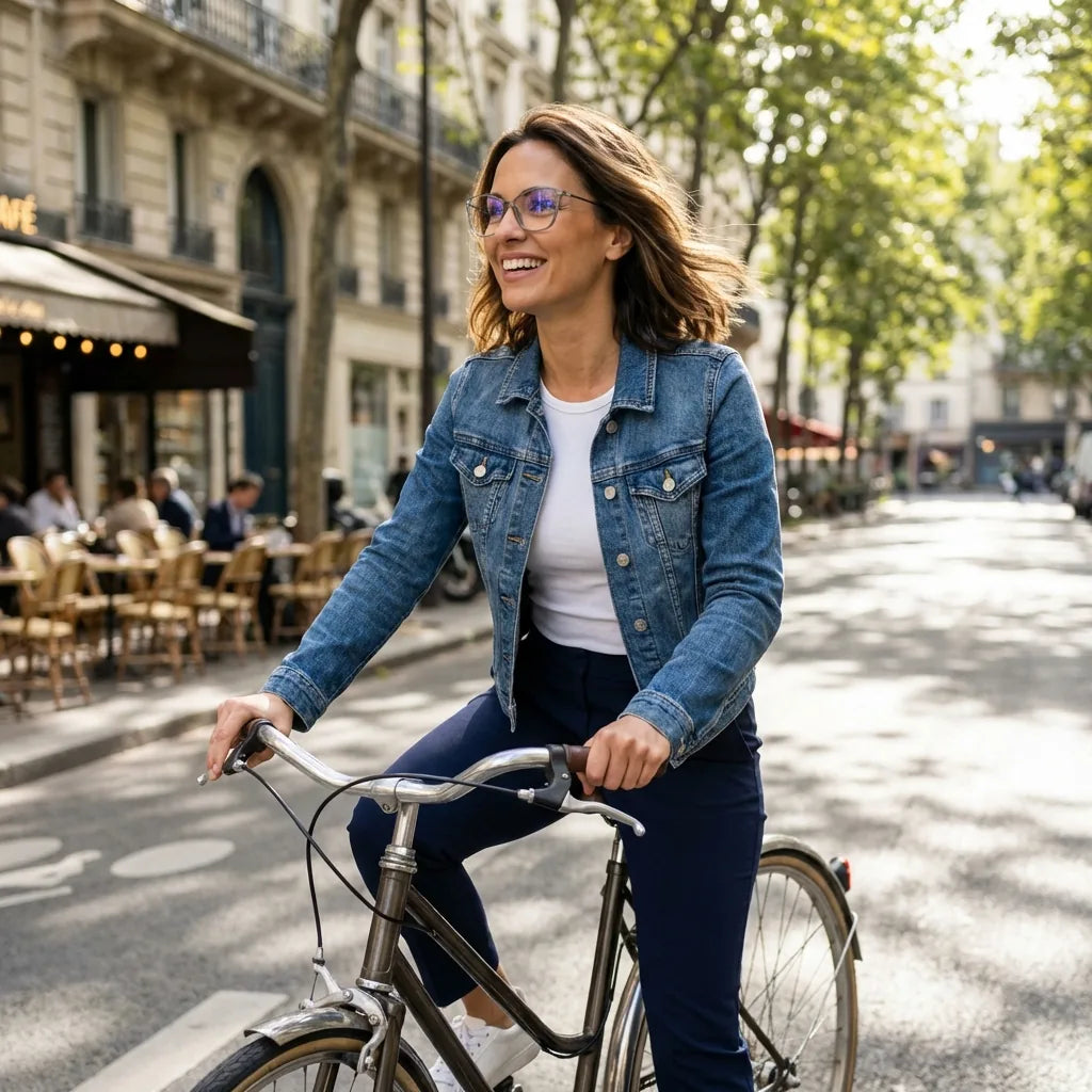 Lenses optical carolina clear women in bicicleta vintage café urbano bonoboss #editorial_lifestyle3 #color_transparente
