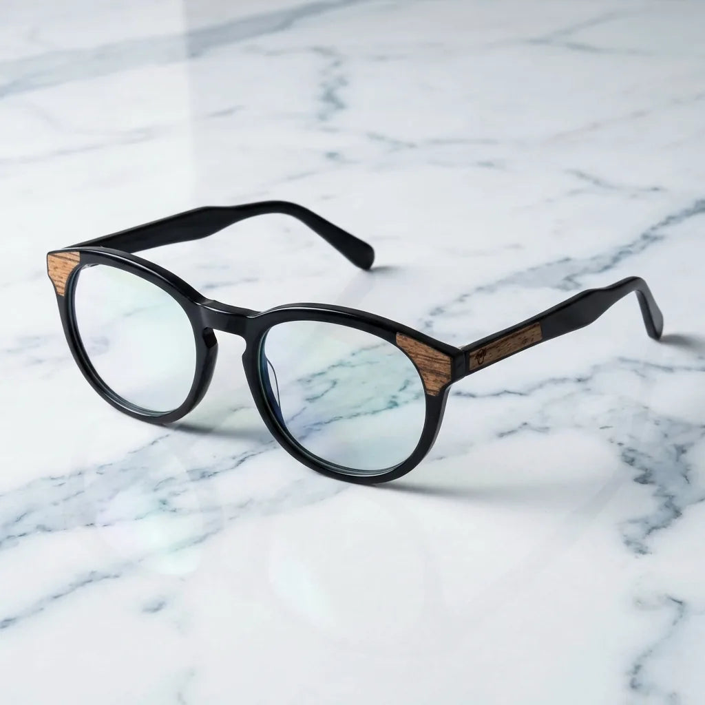 Lenses optical chiloe 0084 optical black sobre mármol white elegante frame premium bonoboss #editorial_armazon #color_negro