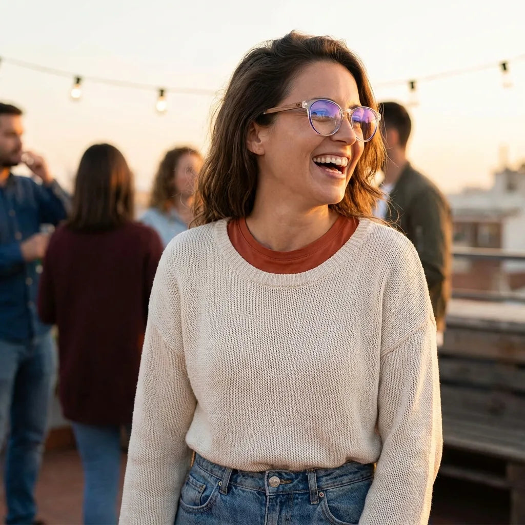 Lenses optical chiloe tortoise women in terraza with vista panorámica bonoboss #editorial_lifestyle1 #color_carey