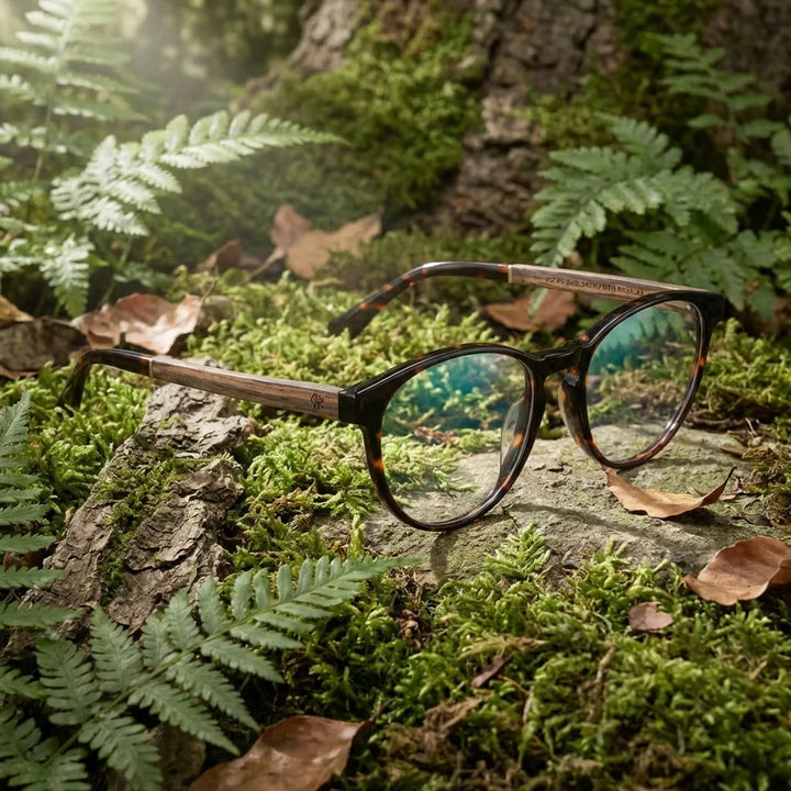 Lenses optical chiloe red in bosque green natural diseño sustainable bonoboss #editorial_sustentabilidad #color_rojo