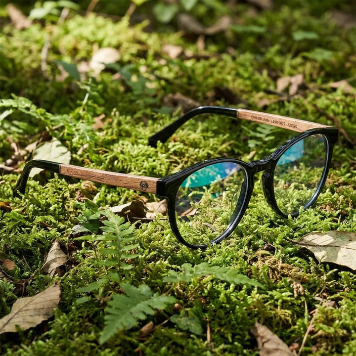 Lenses optical chiloe blue in bosque green natural diseño sustainable bonoboss #editorial_sustentabilidad #color_azul