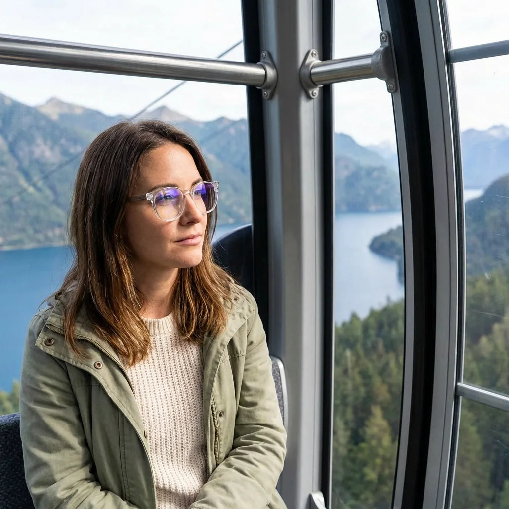 Lenses optical chiloe red sobre black leather with detalle brass gold calidad premium prescription bonoboss #editorial_banner_confianza #color_rojo