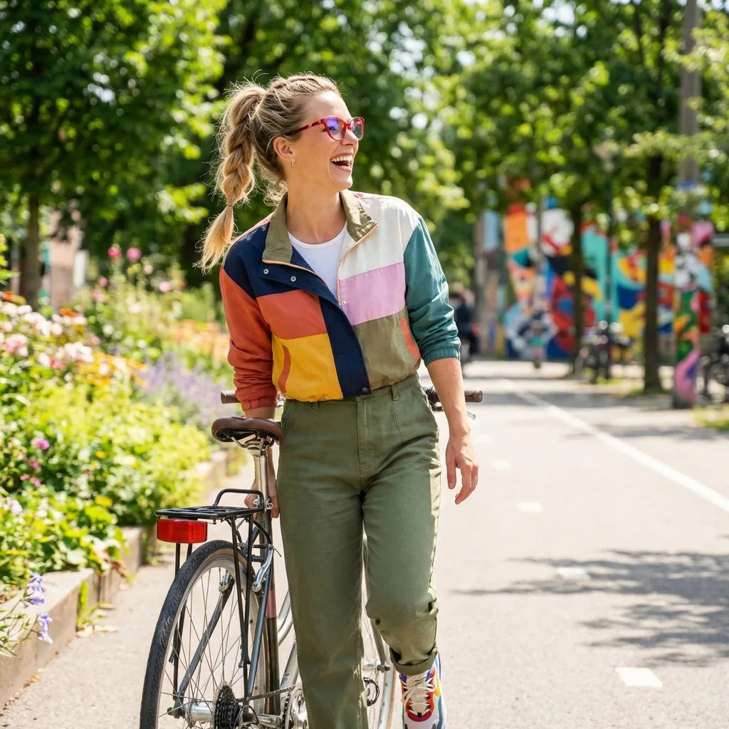 Lenses optical emma red women ciclista urbana estilo café bonoboss #editorial_lifestyle3 #color_rojo