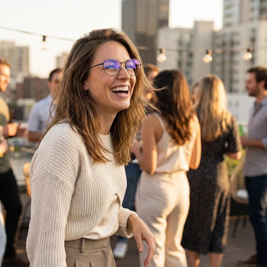 Lenses optical galapagos magnet gold women in terraza with vista panorámica bonoboss #editorial_lifestyle3 #color_gold