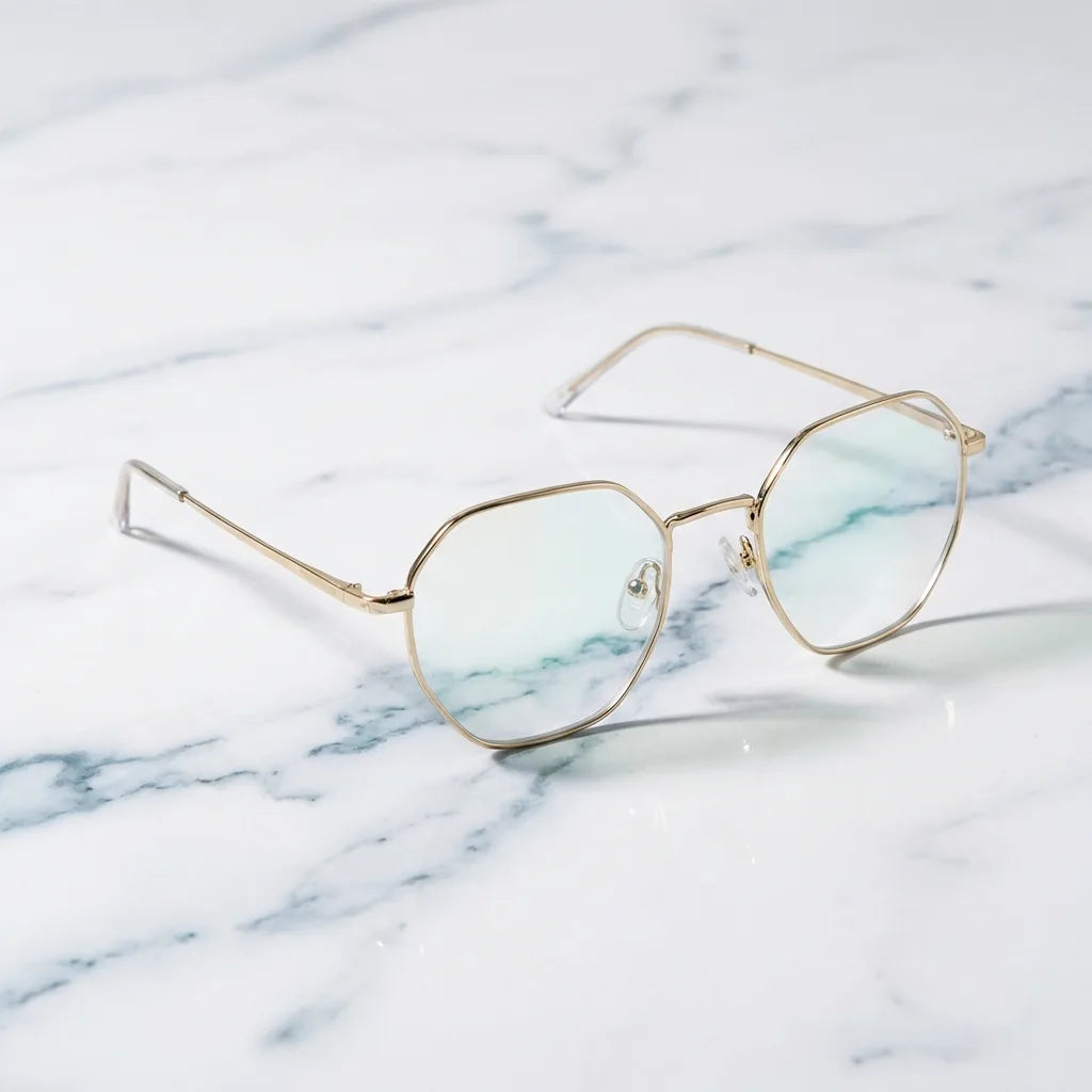 Lenses optical galapagos magnet gold sobre mármol white elegante frame premium bonoboss #editorial_armazon #color_gold
