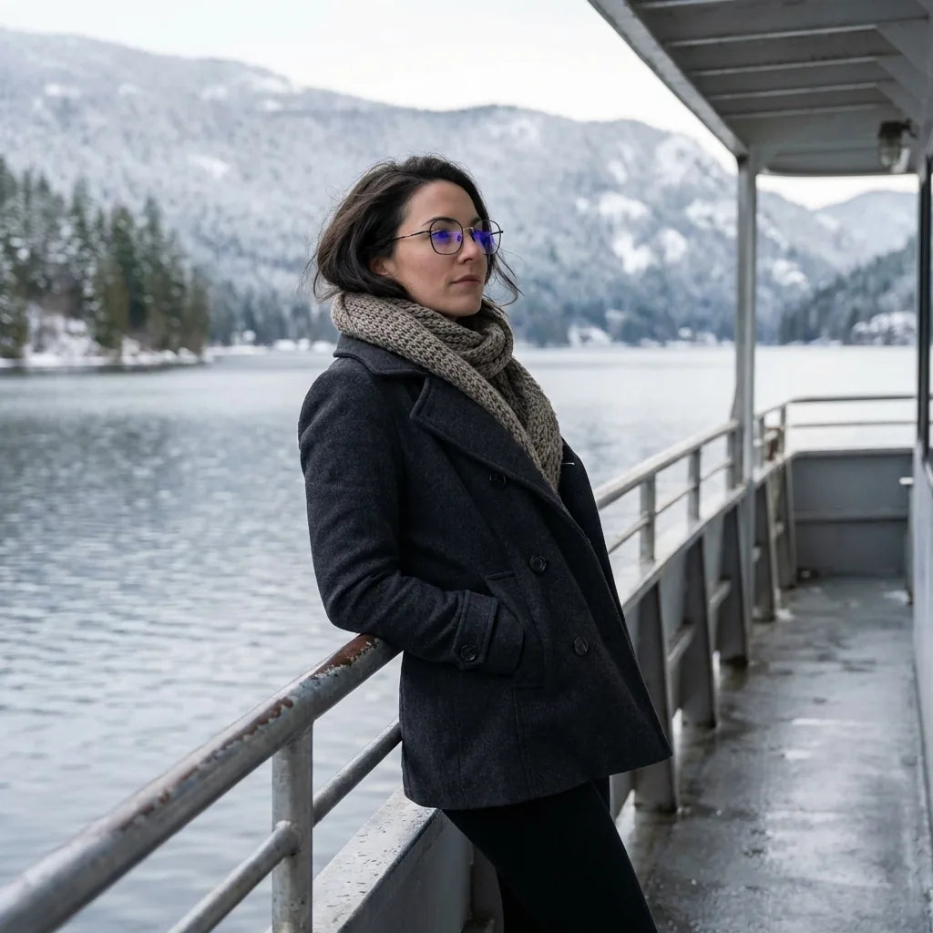 Lenses optical galapagos metal black modelo in barco lago with bosque nevado bonoboss #editorial_lifestyle1 #color_negro