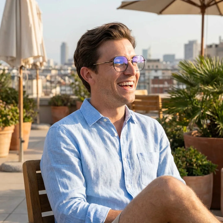 Lenses optical galapagos metal black women in terraza with vista panorámica bonoboss #editorial_lifestyle2 #color_negro