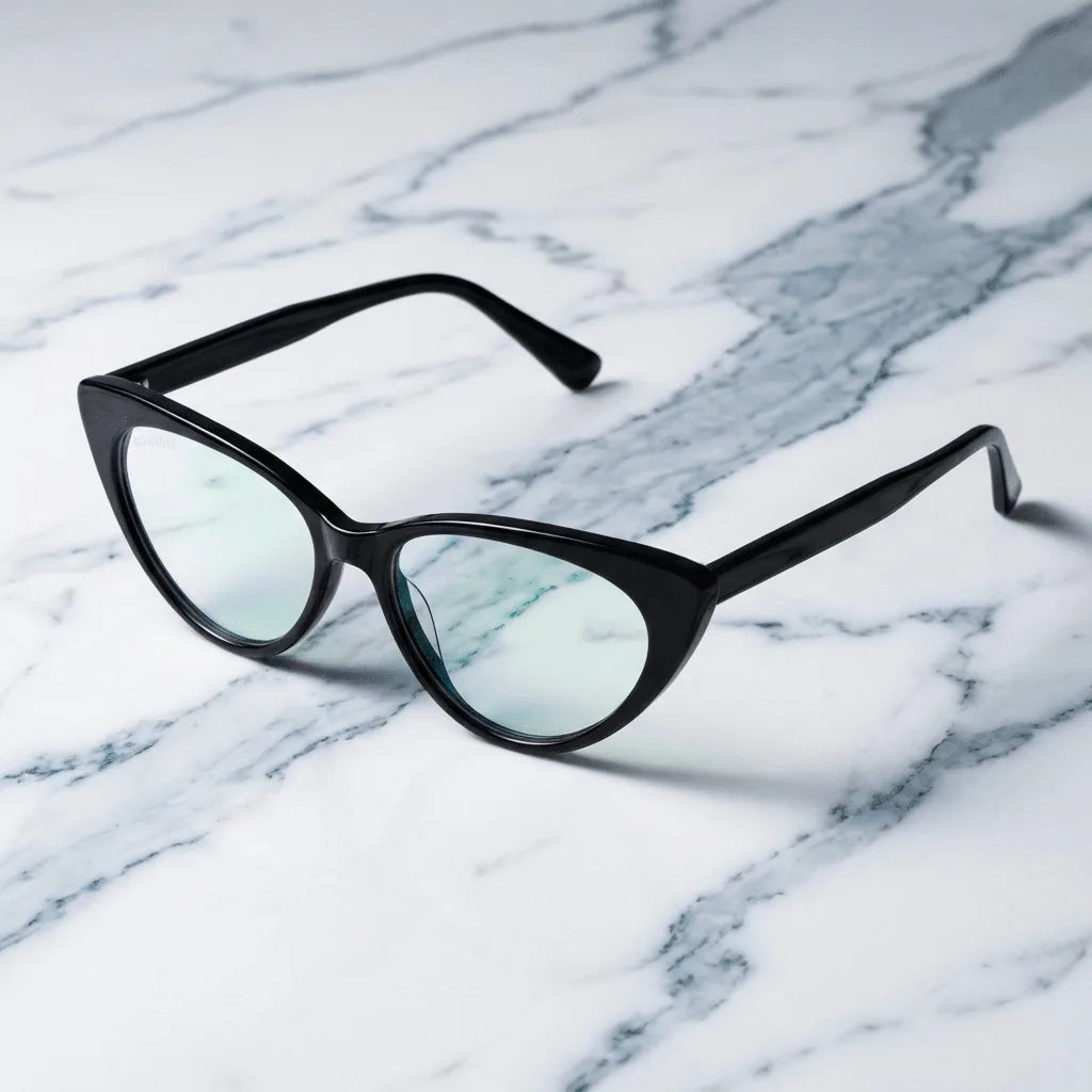 Lenses optical hamburgo black sobre mármol white elegante frame premium bonoboss #editorial_armazon #color_negro