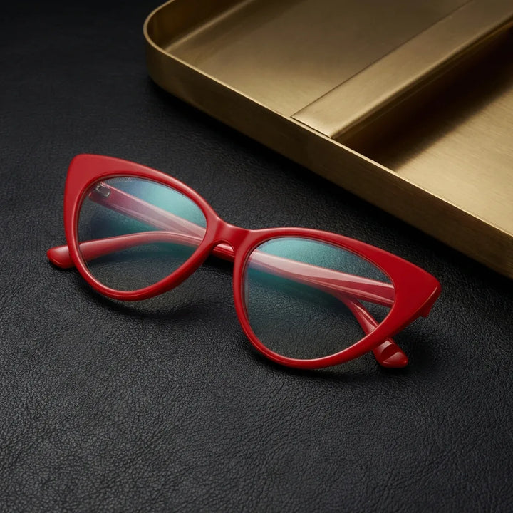 Lenses optical hamburgo red sobre mármol white elegante frame premium bonoboss #editorial_armazon #color_rojo