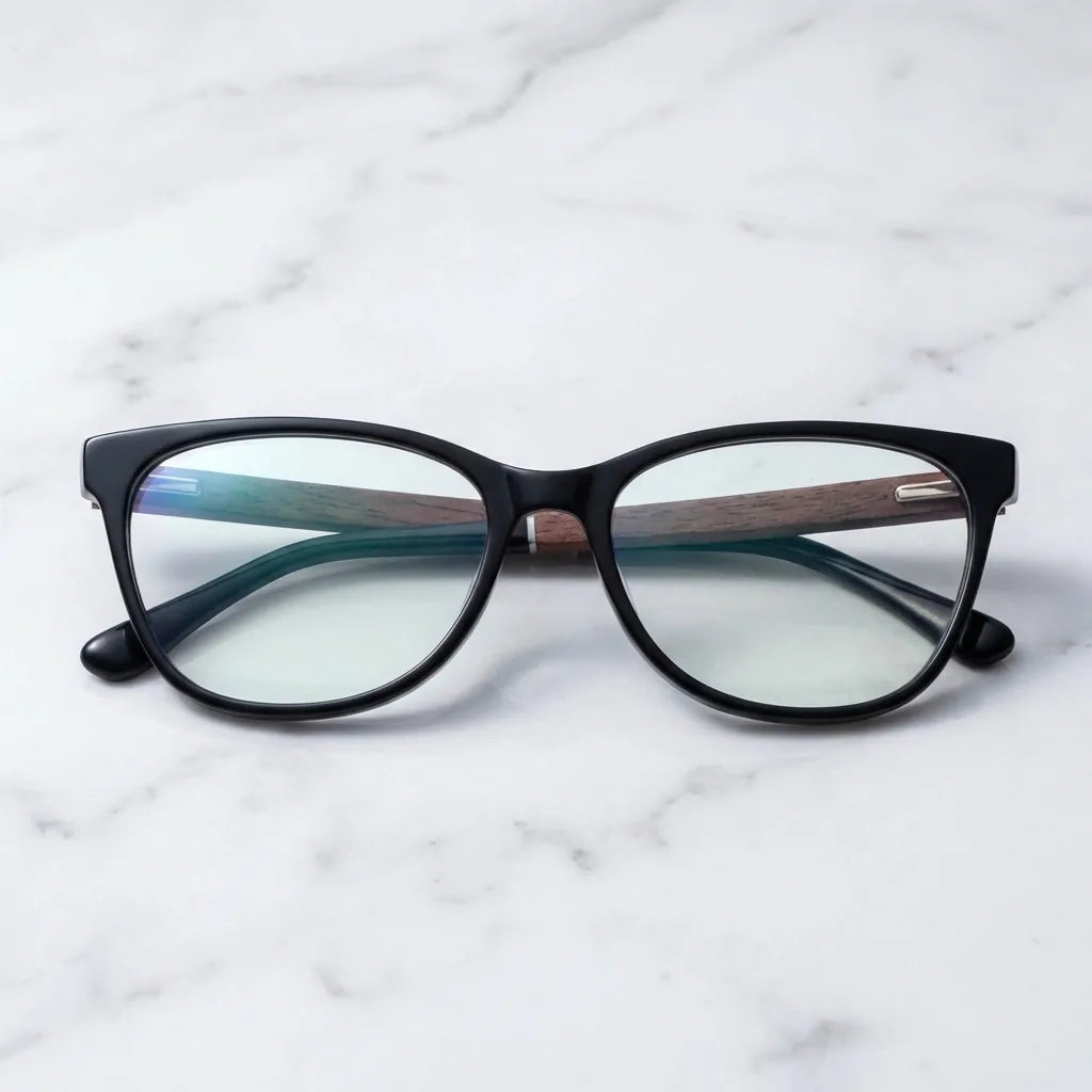 Lenses optical hanga roa black sobre mármol white elegante frame premium bonoboss #editorial_armazon #color_negro