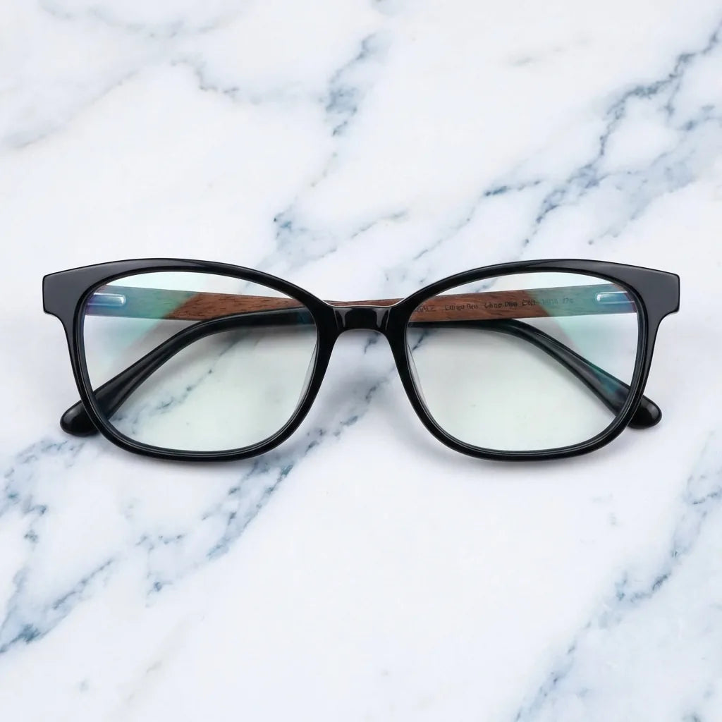 Lenses optical hanga roa black sobre mármol white elegante calidad premium prescription bonoboss #editorial_banner_confianza #color_negro